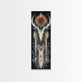 Dreamcatcher Deer Canvas Print Featuring Boho Sacred Geometry Art, Native Inspired Dark Angels Wall Art Ideal For Gift Idea