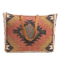 Myra Kaliko Hill Canvas Weekender Bag for Women Handwoven Boho Print with Dual Shoulder Handles