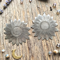 Golden Hour Sunflower Statement Earrings - Gold and Silver Options