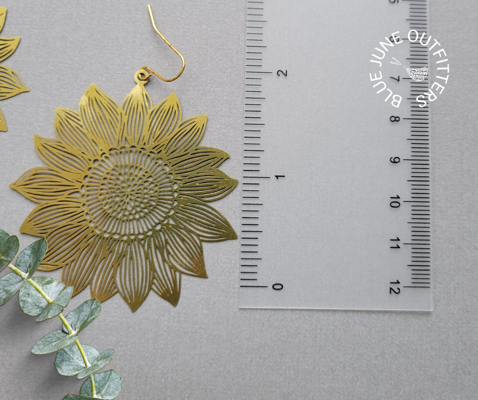 Golden Hour Sunflower Statement Earrings - Gold and Silver Options